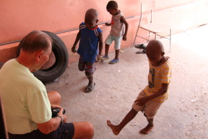 Children like these will now have shoes to wear this school year.