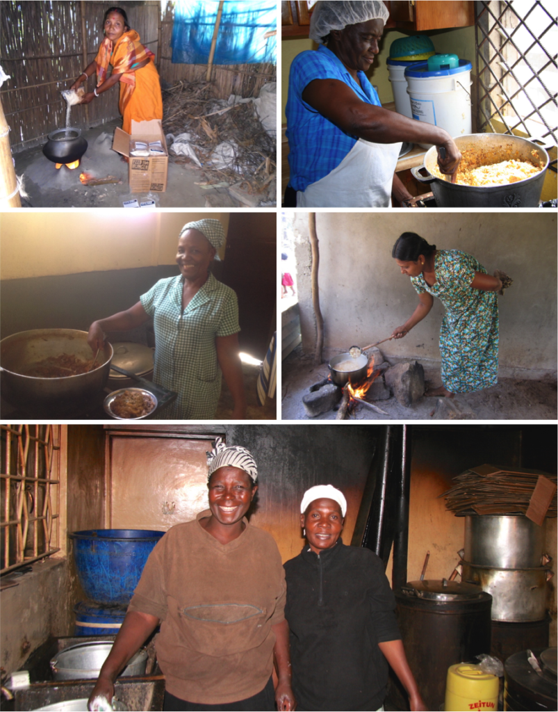 Faithful cooks in FtH partner countries. Clockwise, from top left: Bangladesh, Jamaica, Haiti, Sri Lanka, Kenya